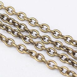 Antique Bronze Iron Cable Chains, for DIY Jewelry Making, with Spool, Unwelded, Oval, Lead Free and Nickel Free, Antique Bronze, 3x2x0.5mm, about 328.08 Feet(100m)/roll