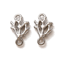 Stainless Steel Color 304 Stainless Steel Connector Charms, Coral Links, Stainless Steel Color, 11x6.5x2mm, Hole: 1mm