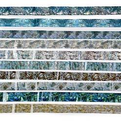 Смешанные Узоры Переводные фольгированные наклейки для ногтей, наклейки для ногтей, украшения для ногтей, смешанные узоры, 2.5 см, 1 м / рулон, 10 рулонов / коробке