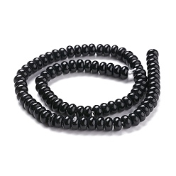 Black K9 Glass Beads Strands, Imitation Jade Glass Beads, Rondelle, Black, 8~8.5x4.5~5mm, Hole: 1.4mm, about 84pcs/Strand, 15.87 inch(40.3cm)