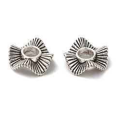 Античное Серебро Сплавочные овальные бусины тибетского стиля , пятиугольник, античное серебро, 8x3 мм, отверстие : 3 мм