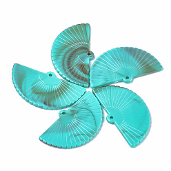 Темно-бирюзовый Акриловые подвески, Стиль имитация драгоценных камней, вентилятор, темные бирюзовый, 28x49x3 мм, Отверстие : 2 мм , около 166 шт / 500 г