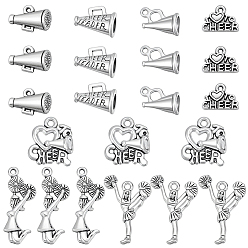 Античное Серебро 70 шт 7 стили подвески из сплава в тибетском стиле, без кадмия и без свинца, разнообразные, античное серебро, 10.5~28x10~17.3x2~9 мм, отверстие : 1.2~2 мм, 10 шт / стиль