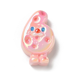 Number Гальваническая тема номера смоляные бусины, шесть, 32x19.5x11 мм, отверстие : 1.8 мм