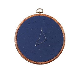 Capricorn DIY Embroidery Kits, Including Embroidery Cloth & Thread, Needle, Embroidery Hoop, Instruction Sheet, Capricorn, 150x150mm