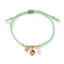 Клубника Богемные браслеты из нержавеющей стали с подвесками, с имитацией жемчуга и драгоценных камней, золотые, клубника