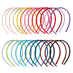 Gemischte Farbe Plastikhaarbänder, Polyester Satin Haarbänder, für Frauen Mädchen Gefälligkeiten, Gemischte Farbe, 50 Stück / Set