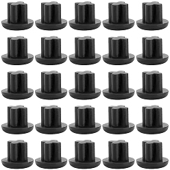 Noir 100pcs bouchons anti-poussière mobiles en silicone, noir, 5.5x4.5mm