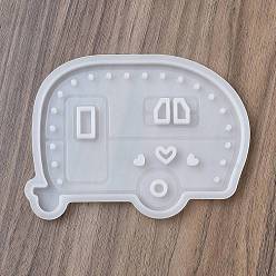 Белый Дым День святого валентина своими руками силиконовые украшения формы, формы для литья смолы, для уф-смолы, изготовление изделий из эпоксидной смолы, автобус, серый, 95x130x8 мм