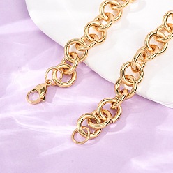 Golden 11.5MM 304 Stainless Steel Ring Link Chain Necklaces, Ion Plating(IP), Golden, 19.88 inch(50.5cm)