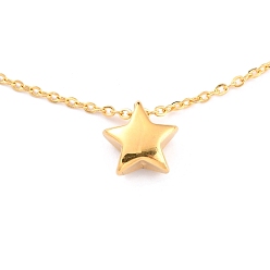 Золотой 304 подвесные из нержавеющей стали ожерелья, с кабельными цепями, звезда, золотые, 17.91 дюйм (45.5 см)