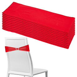Красный Чехлы для стульев из полиэстерового эластичного атласа с поясом, для свадьбы, оформление партии, красные, 824x140x1 мм
