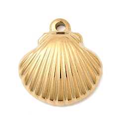 Shell Shape Серия океан 304 подвески из нержавеющей стали, золотые, шарм в форме ракушки, 16x15x4 мм, отверстие : 1.4 мм