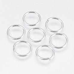 Argent Anneaux ouverts en aluminium, couleur argent plaqué, Jauge 12, 18x2 mm, environ le diamètre intérieur 14 mm