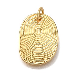 Настоящее золото 18K Стойки обшивки латунные подвески, без кадмия и без свинца, долговечный, овальные амулеты, с целью перехода в кольце, реальный 18 k позолоченный, 17x12.5x1 мм, отверстие : 3 мм