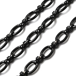 Черный 304 цепи овальные из нержавеющей стали, несварные, вакуумное покрытие pvd, чёрные, 9x7x1.5 мм
