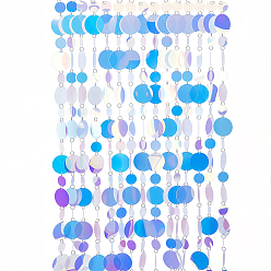Colorful 20Pcs PVC Sequin Round Beaded Curtain, for Home Party Decorations, Colorful, 29x0.2mm and 52x0.2mm, 1m/pc