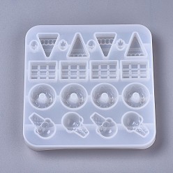 White Silicone Molds, Resin Casting Molds, For UV Resin, Epoxy Resin Jewelry Making, Candy & Chocolate & Donut & Ice Cream, White, 179x179x20mm