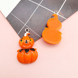 Тыква Подвески из непрозрачной смолы на Хэллоуин, чары ужасов, тыква, 10~30 мм
