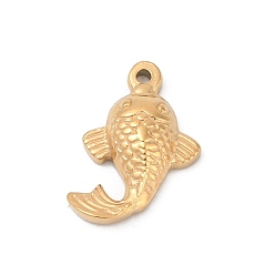 Fish 304 подвески из нержавеющей стали, ионное покрытие (ip), реальное золото 14 тыс., амулеты с морскими животными, рыба, 15.5x11x3 мм, отверстие : 1.2 мм
