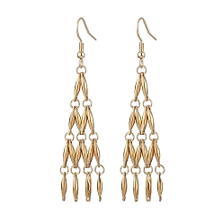 Золотой 304 серьги с подвесками из нержавеющей стали, кисточкой серьги, золотые, 38x18 мм