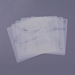 White Kids Cartoon Plastic Hollow Drawing Stencil, Reusable Drawing Template For Kids DIY Scrapbooking, School Projects, White, 13x13x0.03cm, about 6pcs/set