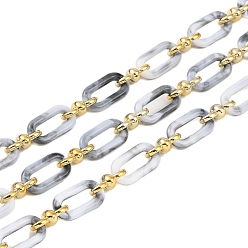 Белый Дым Покрытие стойки акрил и пластиковая цепь ccb, долговечный, серый, 20x10.6x3 мм, 5 м / рулон