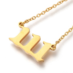 Number Подвеска из нержавеющей стали ожерелья, с кабельными цепями, число, золотые, кол. 1, 17.51 дюйм (44.5 см), номер 1: 2.15x1.04x0.15 см