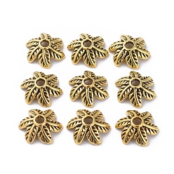 Античное Золото  Крышки для бусин тибетского стиля, без свинца и без кадмия, античное золото , 11x10x5 мм, отверстие : 2 мм