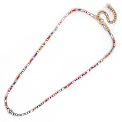 Mixed Color Bohemia Style Glass Seed Bead and Pearl Beaded Necklaces for Women, with Stainless Steel Findings, Mixed Color, 20.08~31.50 inch(51~80cm)