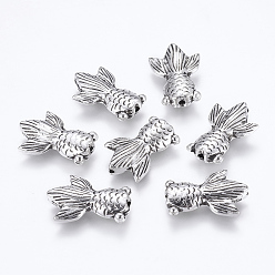 Античное Серебро CCB пластиковые шарики, золотая рыбка, античное серебро, 24x16x5 мм, отверстие : 2 мм