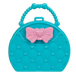 Темно-синий  Шифер Пластиковая мини-сумка с бантом, принадлежности для изготовления кукол, аксессуары для кукольного домика для американской девочки, темный сланец синий, 60x55x15 мм