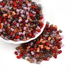 (52) Непрозрачная лаванда Непрозрачные стеклянные бусы, гриб, разноцветные, 5.5~6x4~4.5 мм, отверстие : 1~1.2 мм, Около 3750 шт / фунт