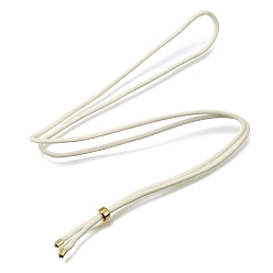 Snow 2.5MM Adjustable Braided Nylon Cords Necklace Making, with Golden Brass Finding, Snow, 27.56 inch(70cm)