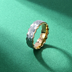 Oro & Acero Inoxidable Color 304 anillos de acero inoxidable para los hombres, acero color oro y acero, tamaño de EE. UU. 10 (19.8 mm)