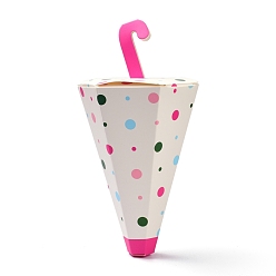 Polka Dot Зонтик бумажный пирсинг коробки конфет, с ручкой зонта, для подарочной коробки детского душа, полька точка рисунок, 18.8 см