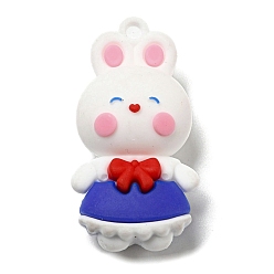 Темно-Синий Пластиковые подвески, кролик, темно-синий, 44x23x16 мм, отверстие : 3.2 мм