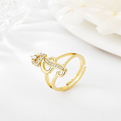 Letter I Латунные микро проложить пальцев кольца кубического циркония, без кадмия, без никеля и без свинца, для женщин, Буква "i", размер США 3 (14 мм)