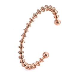 Розовое Золото 304 из нержавеющей стали манжеты браслеты, браслет из проволоки для женщин для женщин, розовое золото , 1/4 дюйм (0.6 см), внутренний диаметр: 2-1/2 дюйм (6.5 см)