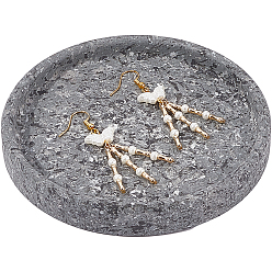 Темно-Серый 1плоские круглые керамические подносы для ювелирных изделий из ПК, пластина для предохранения, темно-серый, 121x17 мм, внутренний диаметр: 107 мм