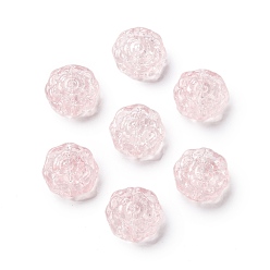 лаванда Спрей окрашены прозрачные стеклянные бусины, цветочный шарм, лаванда, 15x15x6 мм, отверстие : 1.2 мм