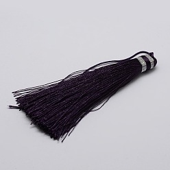 Индиго Нейлон кисточки большие украшения кулон, индиговые, 95x10.5 мм