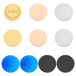 (52) Непрозрачная лаванда 10 шт. 5 цвета 304 штампованные заготовки для бирок из нержавеющей стали кабошоны, зеркальная полировка, плоско-круглые, разноцветные, 40x3 мм, 2 шт / цвет