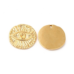 Настоящее золото 18K Ионное покрытие (ip) 304 подвеска из нержавеющей стали со стразами, плоские круглые с глаз, реальный 18 k позолоченный, пригодный для стразов 1.8 мм, 14.5x15.5x2.2 мм, отверстие : 0.8 мм