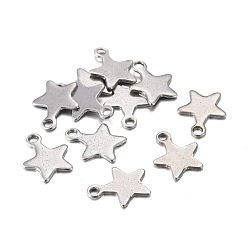 Stainless Steel Color 201 Stainless Steel Charms, Laser Cut, Stamping Blank Tag, Star, Stainless Steel Color, 10x8.5x0.7mm, Hole: 1.4mm