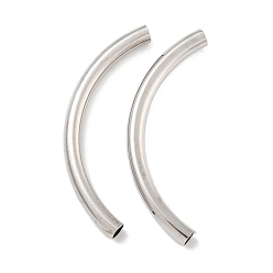 Платина Латунные трубки изогнутой бисера, без кадмия и без свинца, платина, 45x4 мм, отверстие : 3.2 мм