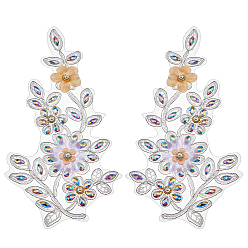 (52) Непрозрачная лаванда 2шт 2 стили полиэстер вышивка на нашивках одежды, аксессуары для костюма, цветок, разноцветные, 270x140x9.5 мм, 1 шт / стиль