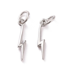 Платина Латунь прелести, с целью перехода в кольце, без кадмия и без свинца, молния, платина, 14.5x2.5x2 мм, отверстие : 3 мм