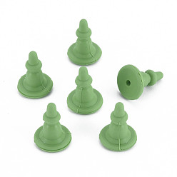 Sea Green Silicone Ear Nuts, Earring Backs, for Stud Earring Making, Sea Green, 11x8x8mm, Hole: 0.7mm