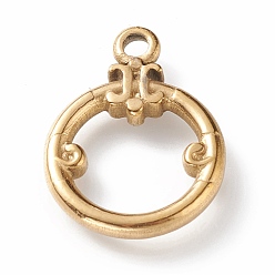 Золотой Ионное покрытие (ip) 304 детали тумблеров из нержавеющей стали, кольцо, золотые, 21x15x2 мм, отверстие : 2 мм